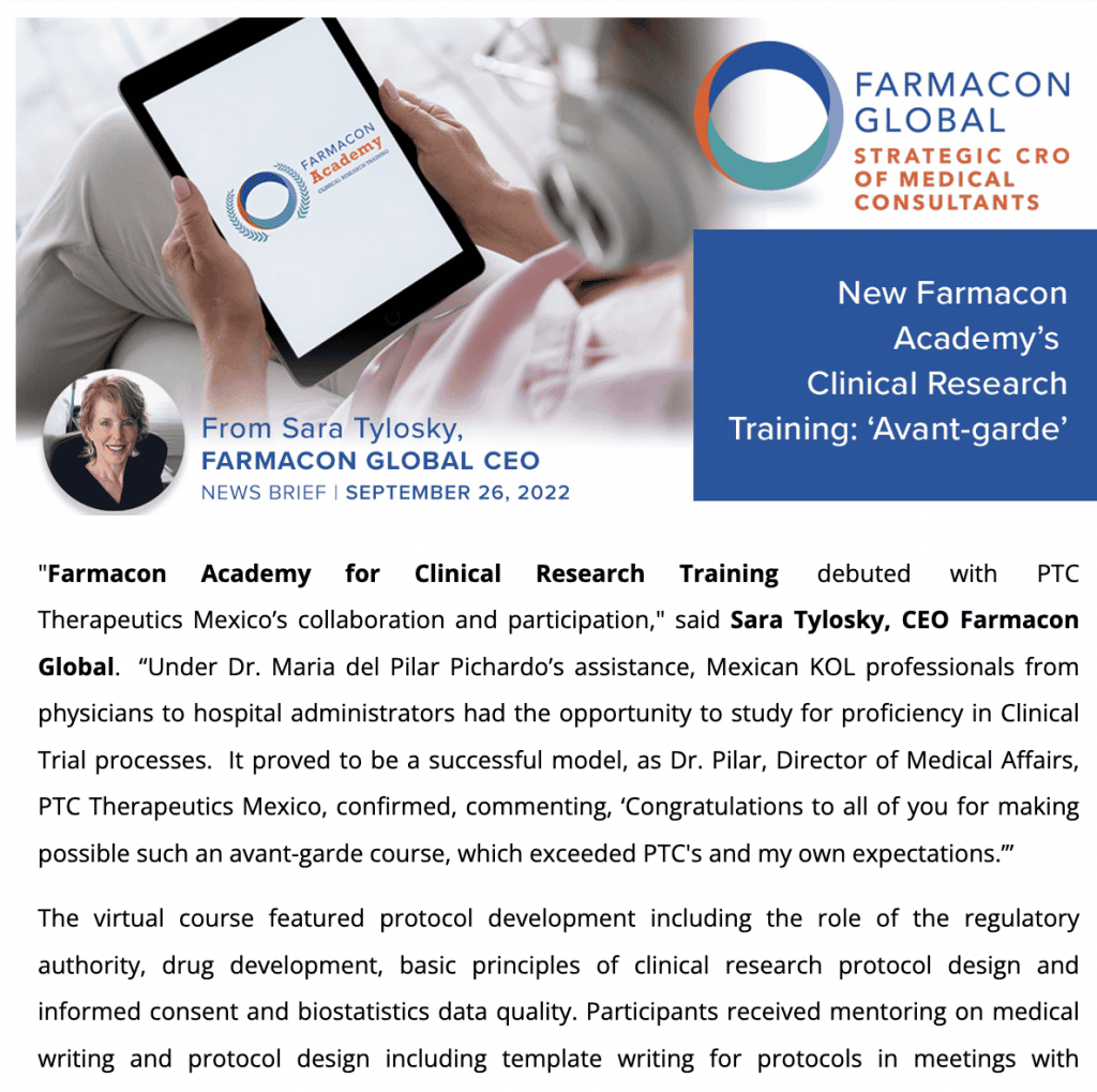 New Farmacon Academy’s Clinical Research Training: ‘Avant-garde ...